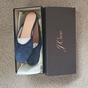 NWB - J. Crew, Zoe Ballet Mules in Suede Deep Midnight 7 - SOLD OUT